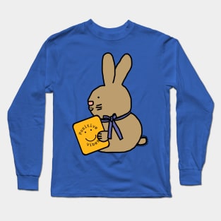 Cute Bunny Rabbit with Positive Vibes Smiley Face Long Sleeve T-Shirt